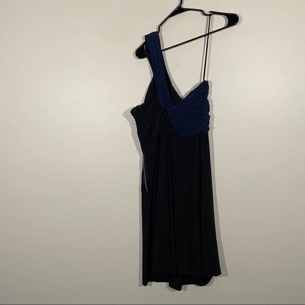 Abaete One Sleeve Silk Black And Blue Dress - Picture 3 of 5